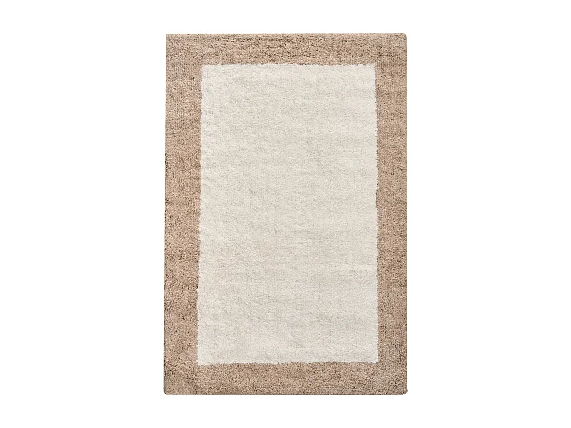 Tapis de bain KABRI Marron/beige 60 x 90 cm Coton