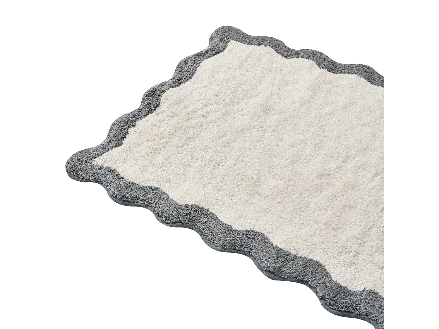 Tapis de bain NANGAL Gris/beige 60 x 90 cm Coton