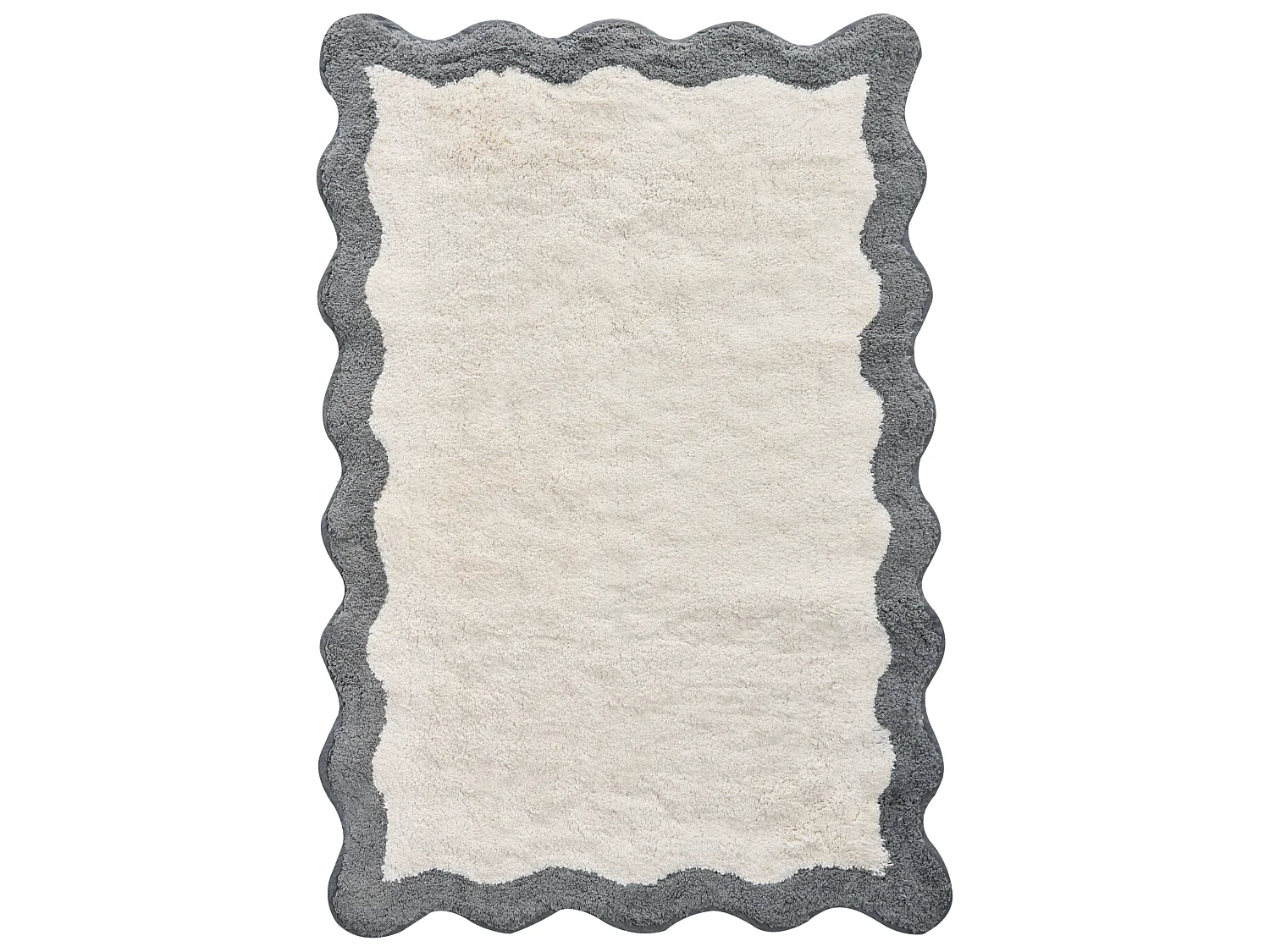 Tapis de bain NANGAL Gris/beige 60 x 90 cm Coton
