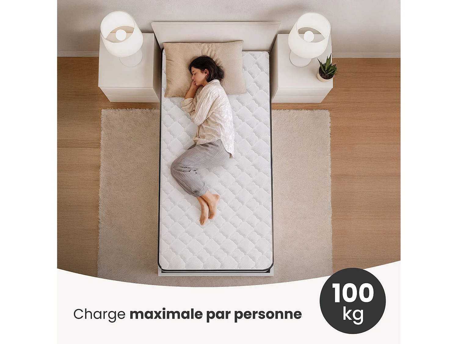 Materac sprężynowy z ochraniaczem AKORD 7-strefowy H3 90x200 cm