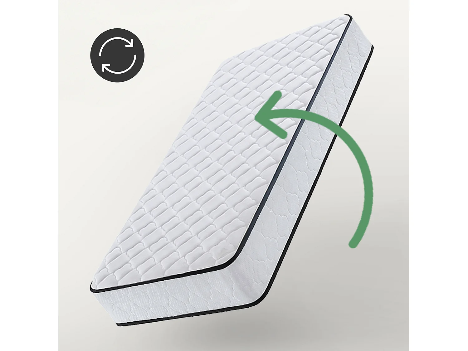 Matelas à ressorts ensachés 7 zones avec protège-matelas H3 90x190 cm