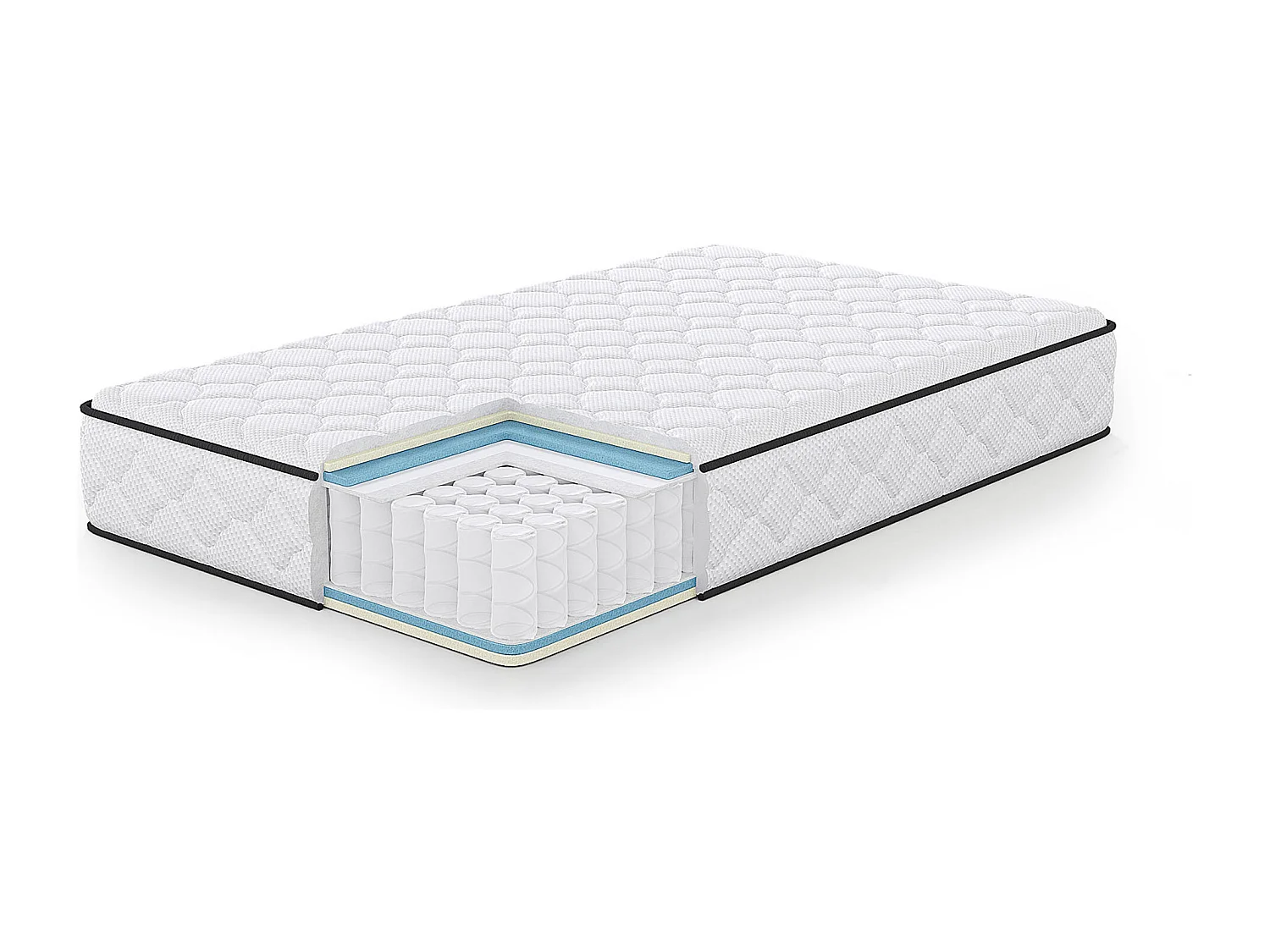 Materasso a molle insacchettate 7 zone con coprimaterasso incluso durezza H3 120x200 cm