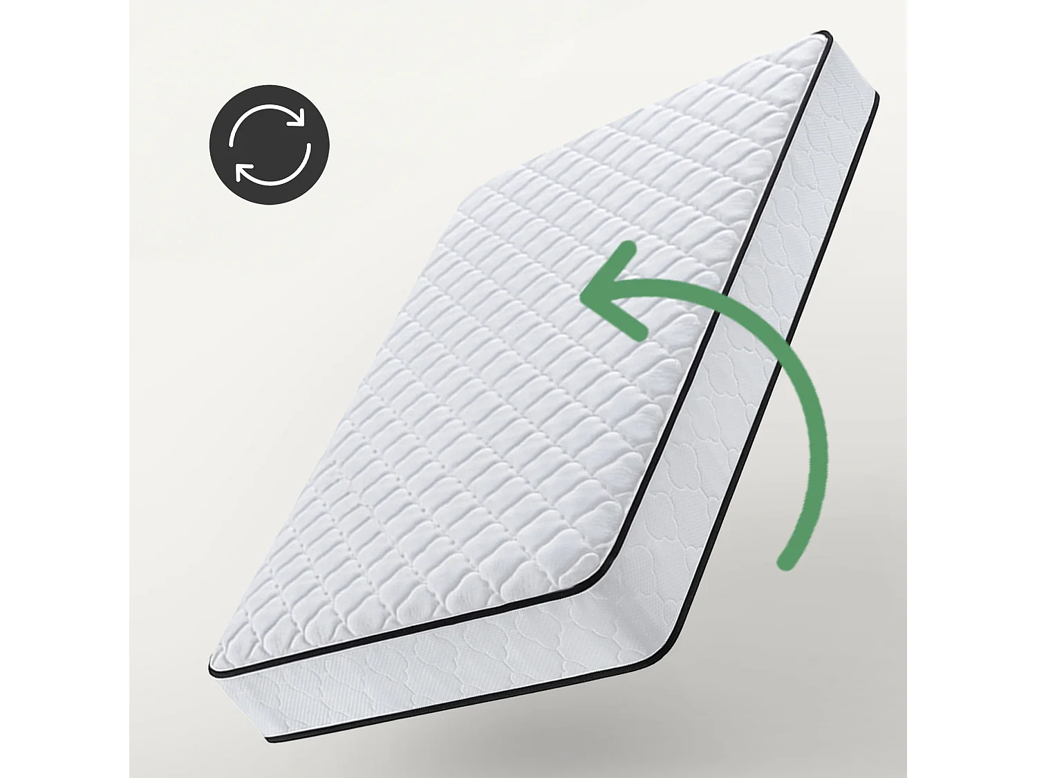 Matelas à ressorts ensachés 7 zones avec protège-matelas H3 120x200 cm