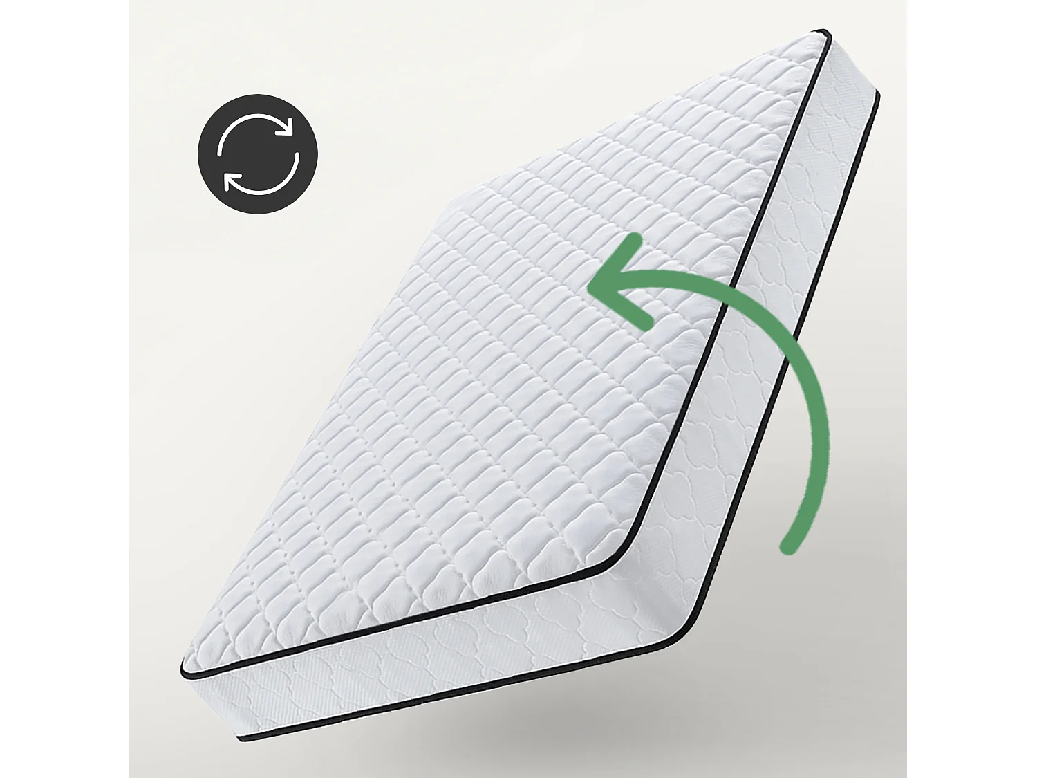 Matelas à ressorts ensachés 7 zones avec protège-matelas H3 140x190 cm