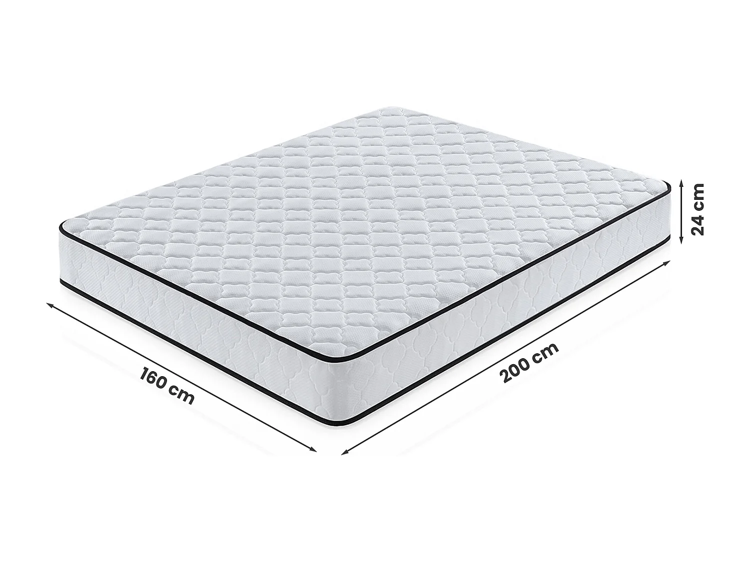 Springs Matras met Beschermer 160x200 cm / Spring Pocketveringmatras / Binnenveringsmatras / Pocketvering met 7 Comfortzones / Afneembare waterdichte tijk / H3