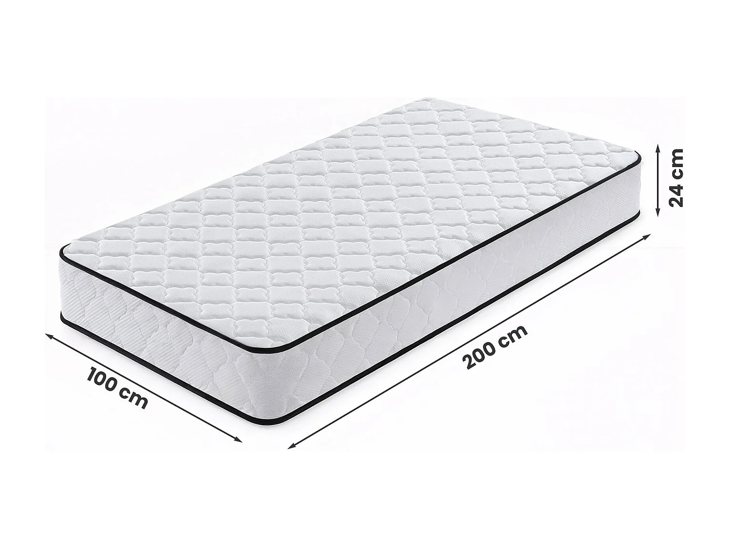 Materasso a molle insacchettate 7 zone con coprimaterasso incluso durezza H3 100x200 cm