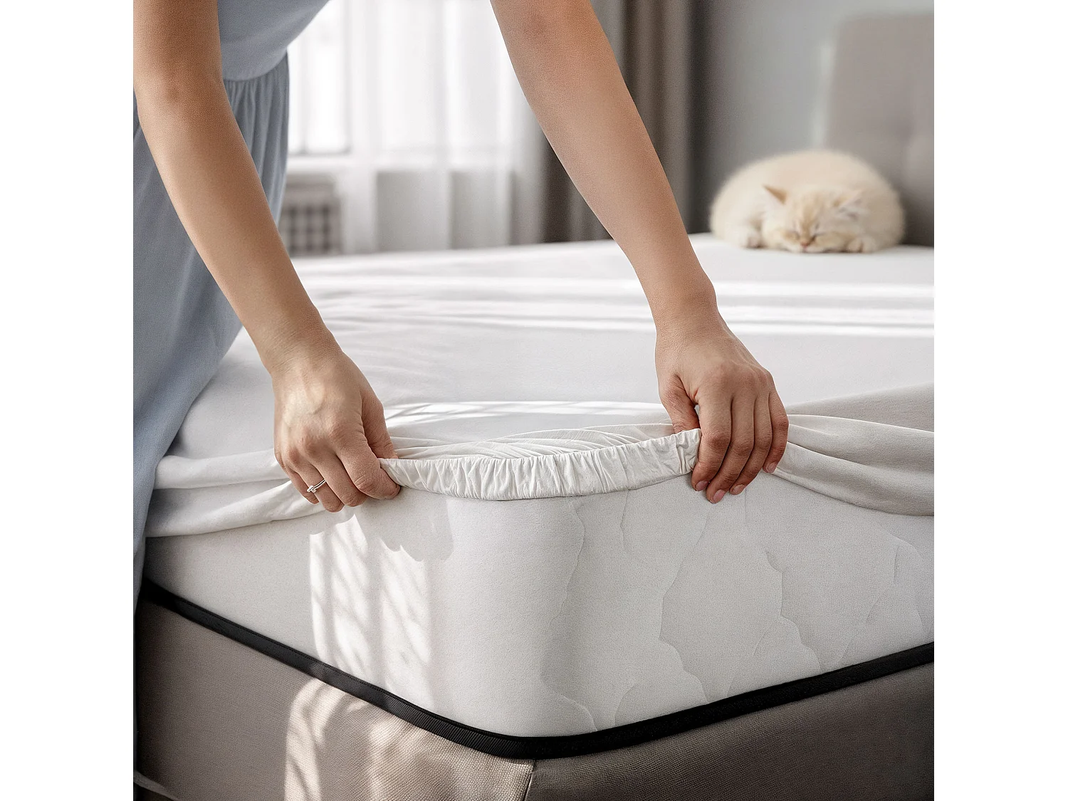 Matelas à ressorts ensachés 7 zones avec protège-matelas H3 100x200 cm