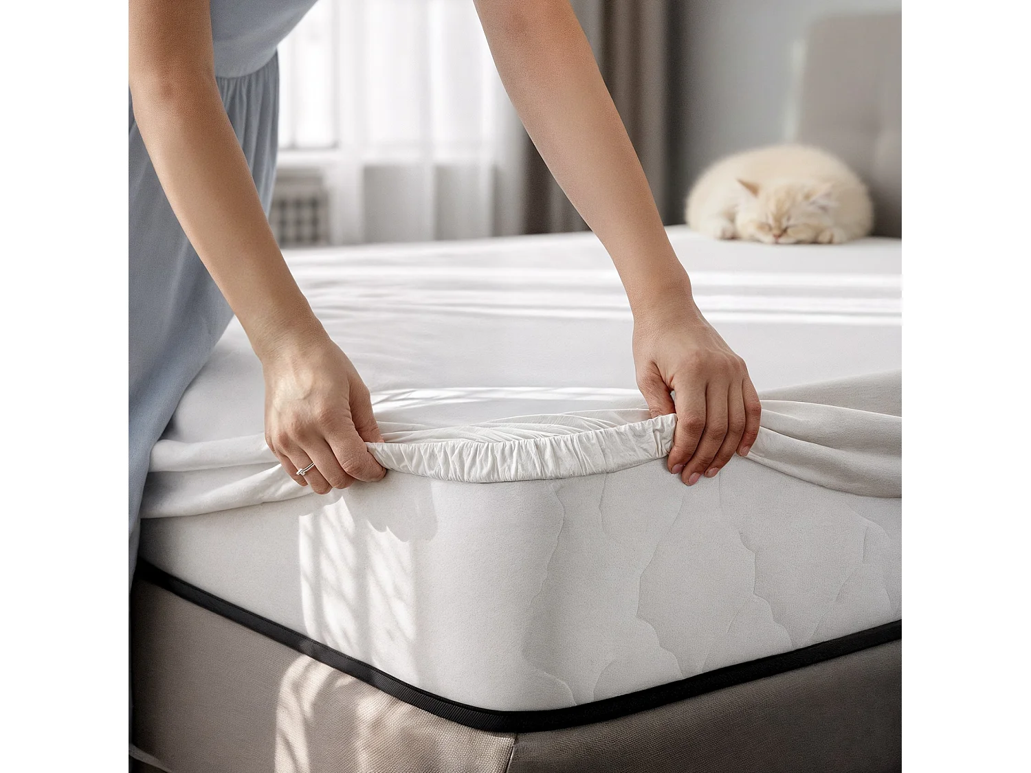 Matelas à ressorts ensachés 7 zones avec protège-matelas H3 100x200 cm