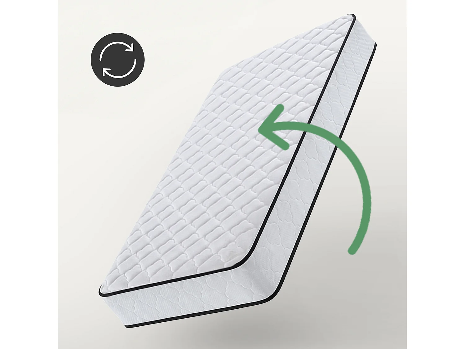 Matelas à ressorts ensachés 7 zones avec protège-matelas H3 100x200 cm