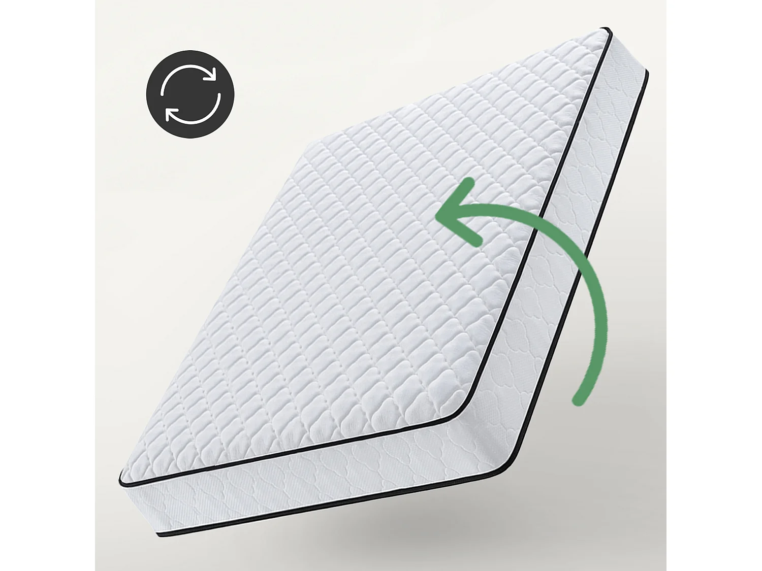 Matelas à ressorts ensachés 7 zones avec protège-matelas H3 180x200 cm