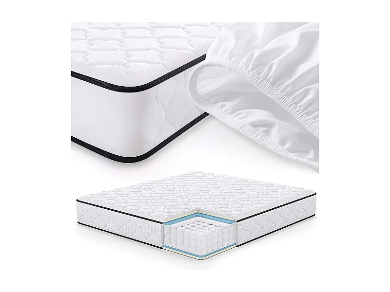 Springs Matras met Beschermer 180x200 cm / Spring Pocketveringmatras / Binnenveringsmatras / Pocketvering met 7 Comfortzones / Afneembare waterdichte tijk / H3