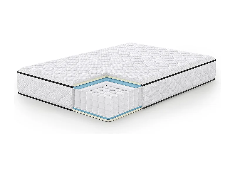 Springs Matras met Beschermer 140x200 cm / Spring Pocketveringmatras / Binnenveringsmatras / Pocketvering met 7 Comfortzones / Afneembare waterdichte tijk / H3
