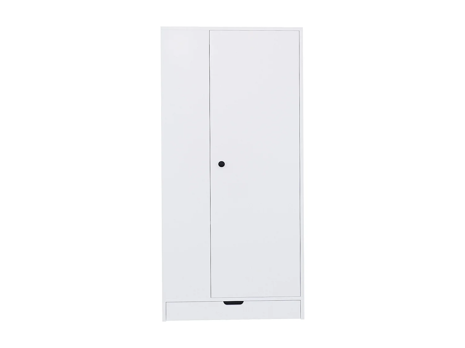 Kledingkast 70x40x170 cm met verstelbare planken en lades in wit voor slaapkamer en kleedkamer