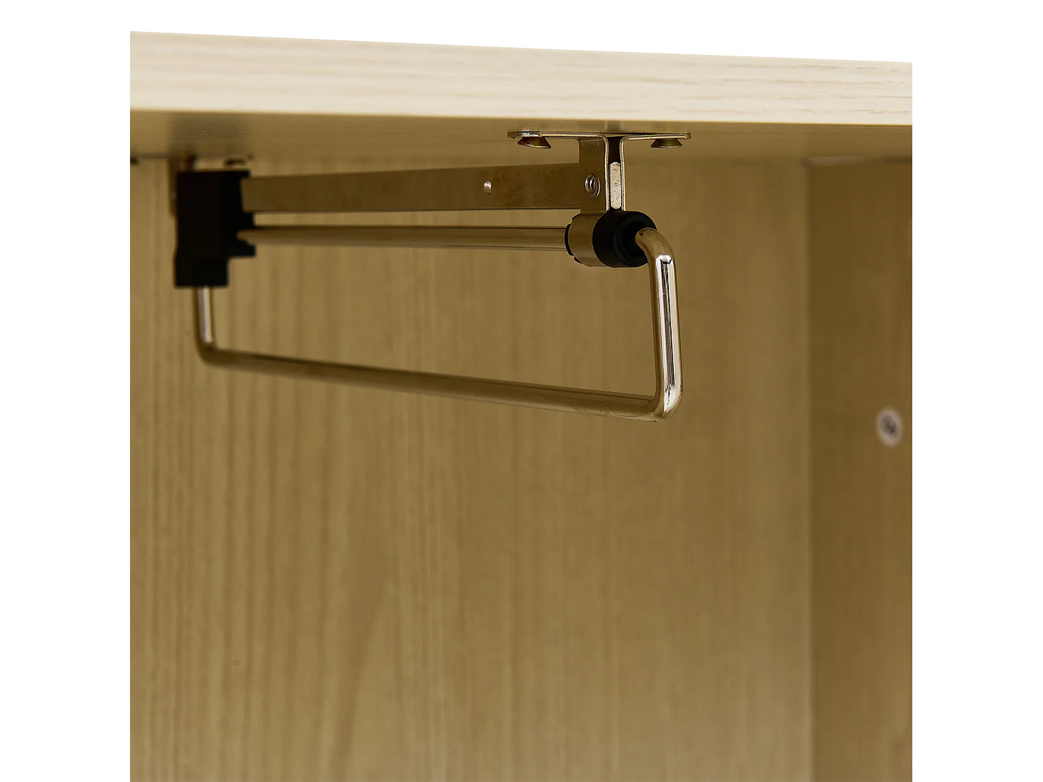 Armoire 54x33x179.5 cm avec miroir et portant à vêtements escamotable Matériaux MDF Couleur naturelle pour salon et Chambre