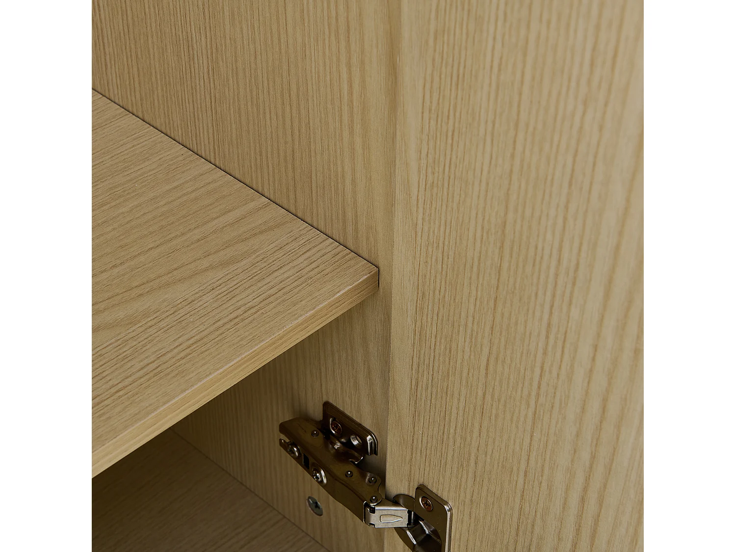 Armoire 54x33x179.5 cm avec miroir et portant à vêtements escamotable Matériaux MDF Couleur naturelle pour salon et Chambre