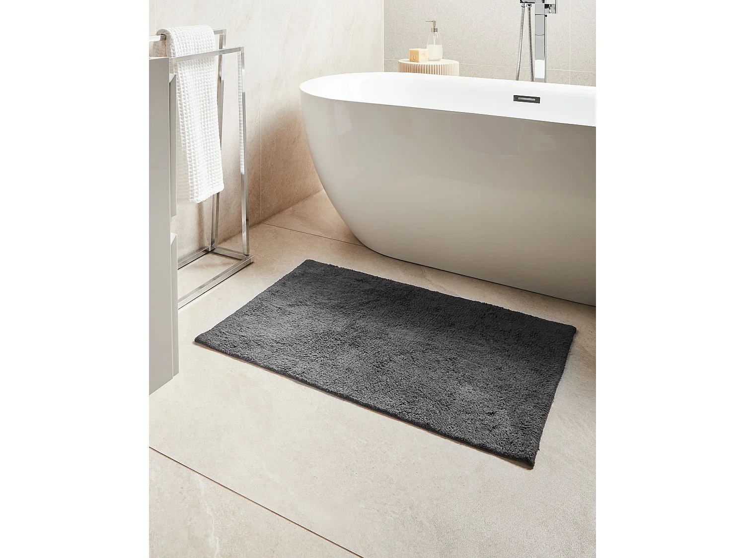 Tapis de bain GOELA Noir 60 x 90 cm Coton