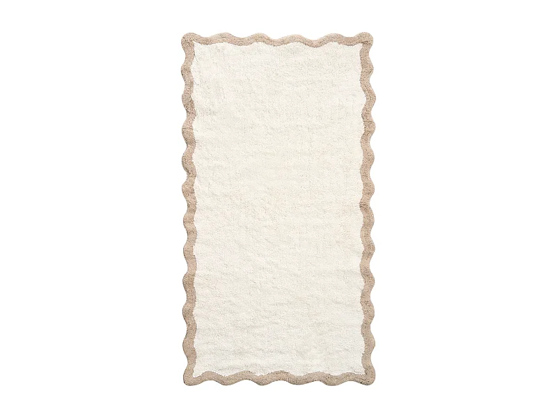 Tapis de bain NANGAL Marron/beige 80 x 150 cm Coton