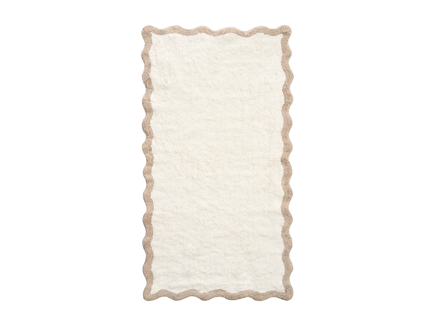 Tapis de bain NANGAL Marron/beige 80 x 150 cm Coton