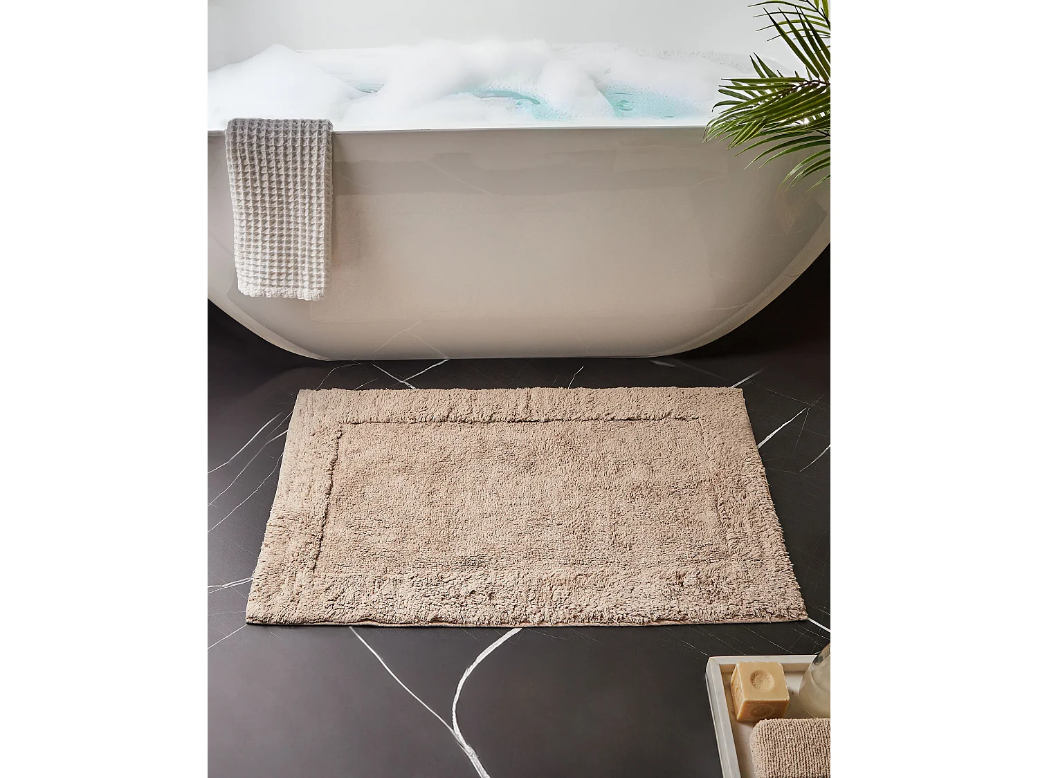 Tapis de bain BABAIL Marron clair 60 x 90 cm Coton