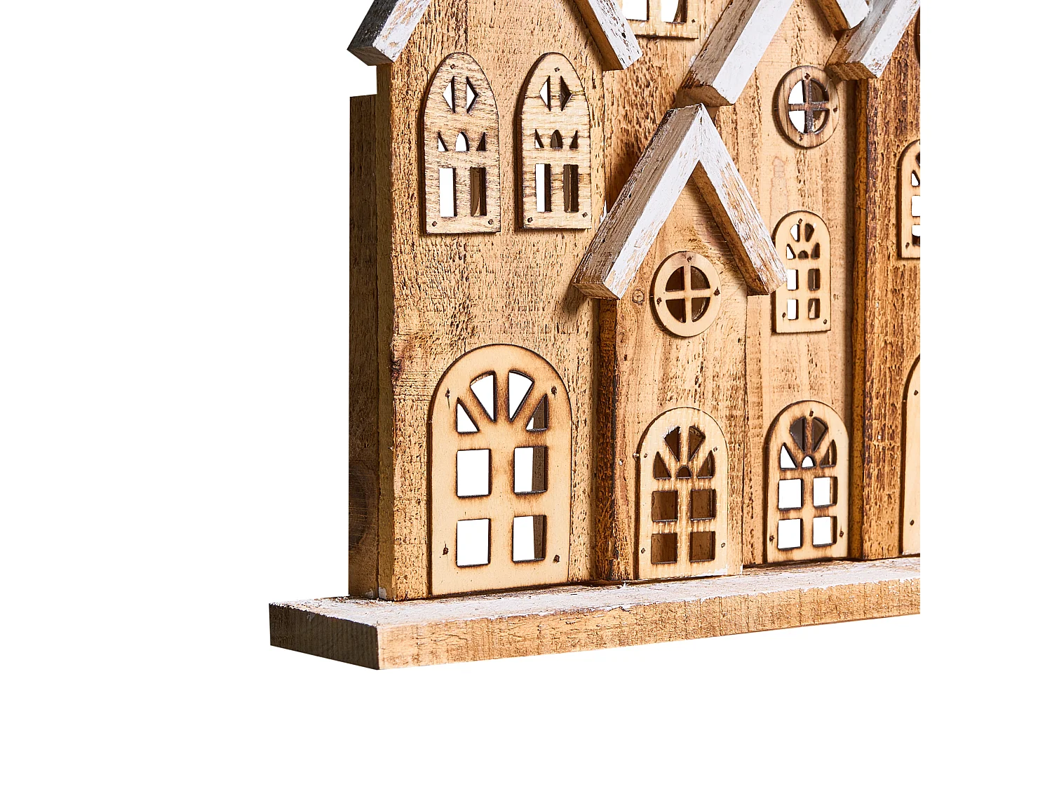 Décoration de Noël LED MALLOS Maison 45 cm Marron