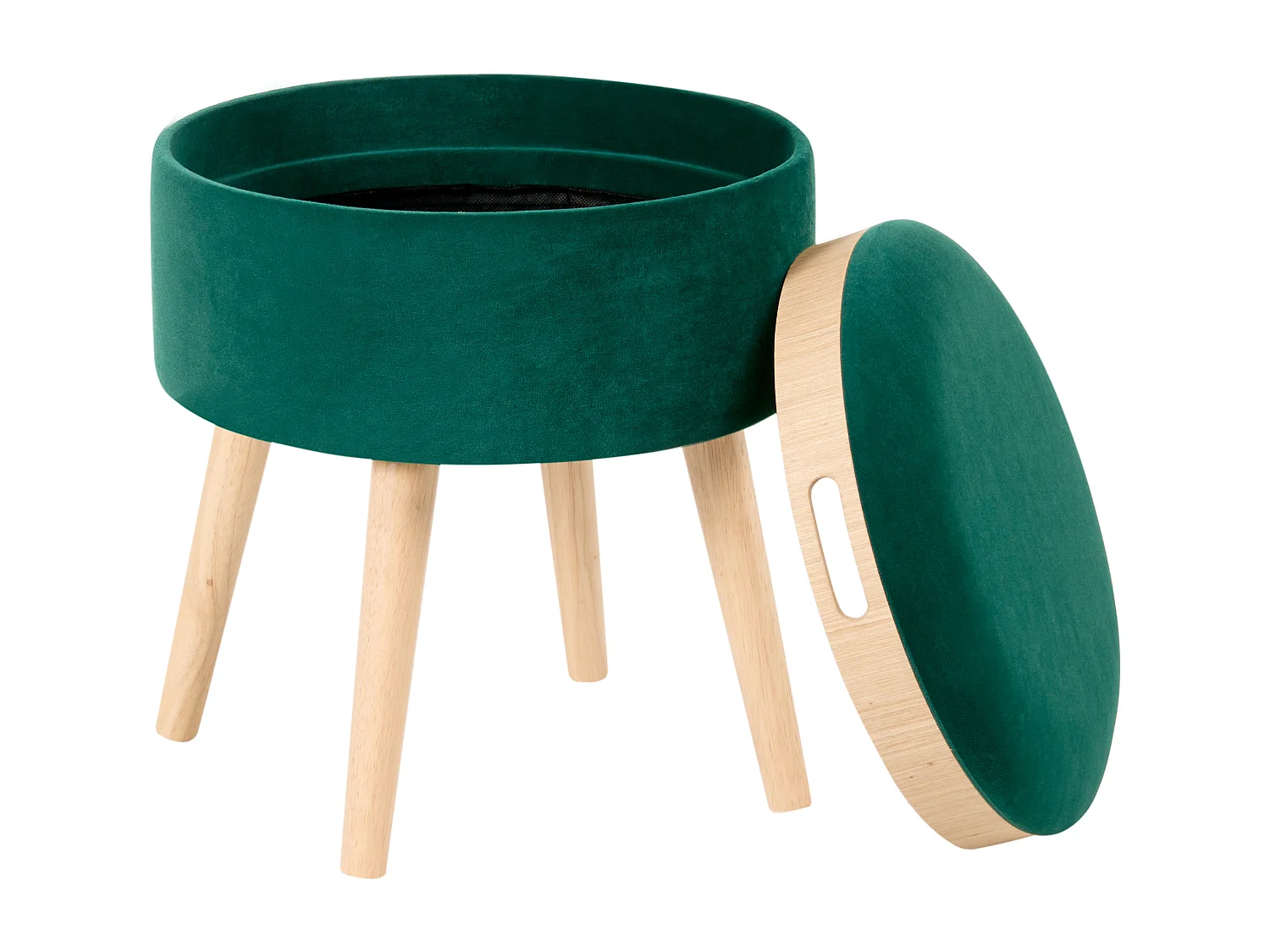 Tabouret de rangement NEELY Velours Vert émeraude