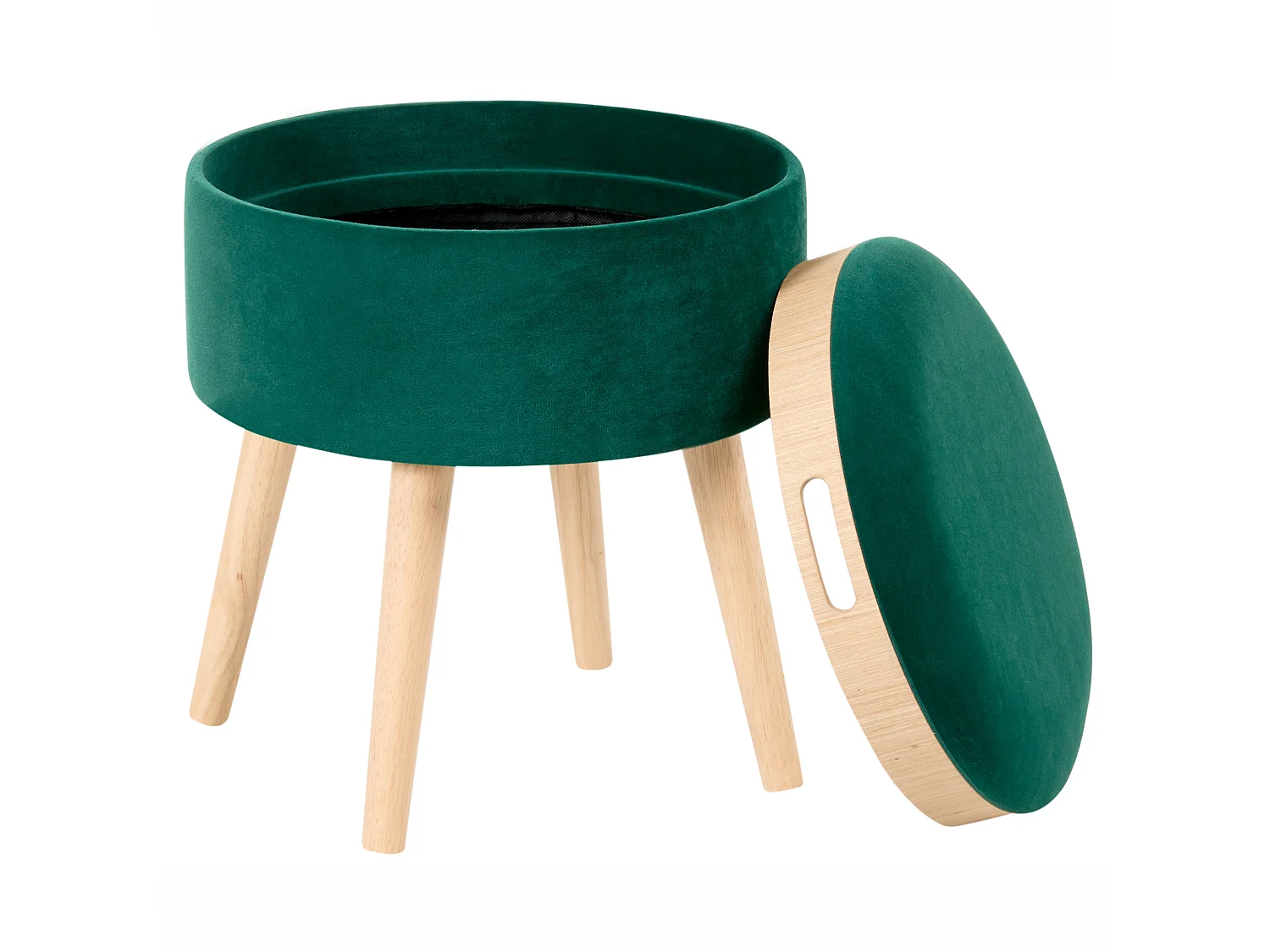 Tabouret de rangement NEELY Velours Vert émeraude