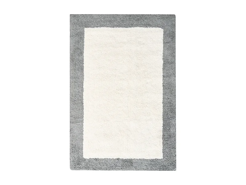 Tapis de bain KABRI Gris/beige 60 x 90 cm Coton
