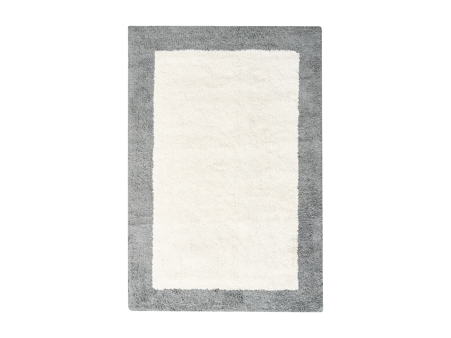 Tapis de bain KABRI Gris/beige 60 x 90 cm Coton