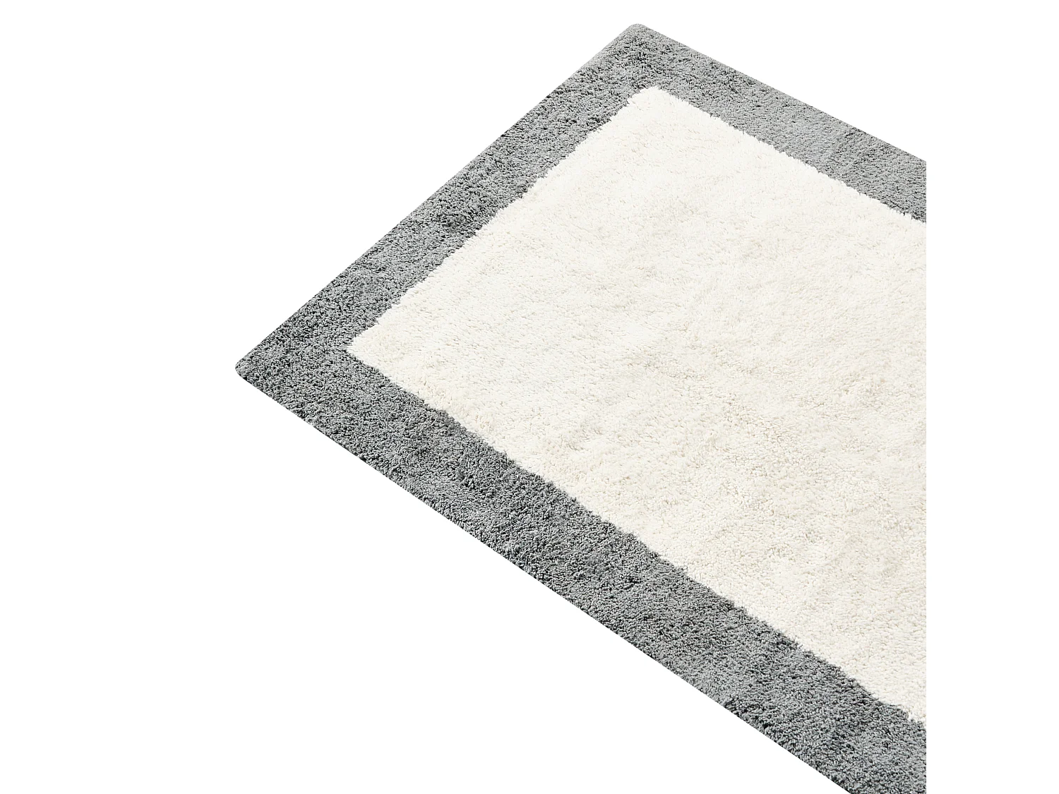 Tapis de bain KABRI Gris/beige 60 x 90 cm Coton
