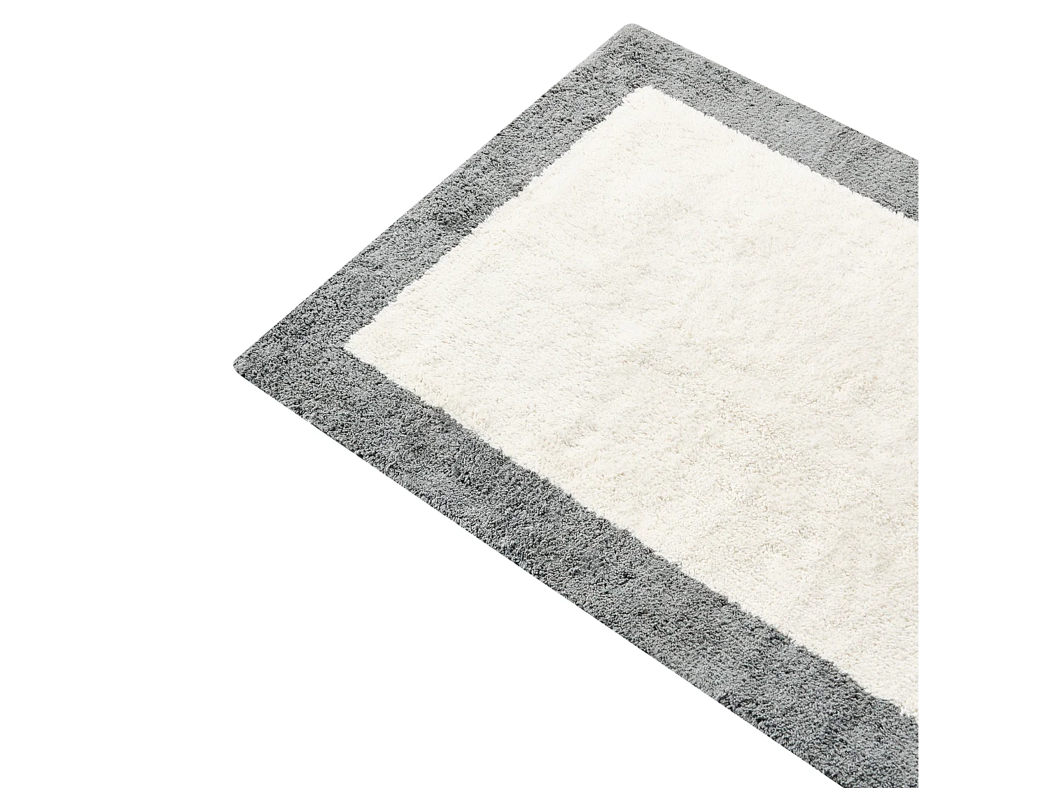 Tapis de bain KABRI Gris/beige 60 x 90 cm Coton