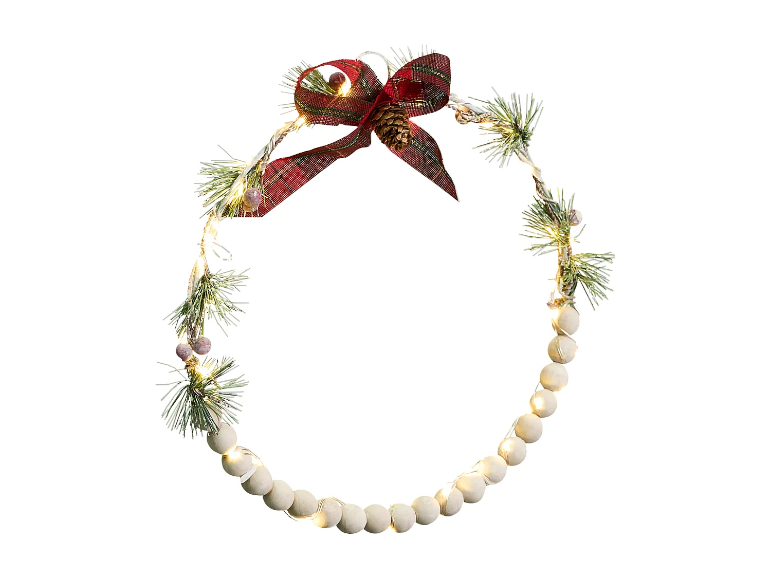 Lot de 3 décorations suspendues LED KEITELE Couronne 25/30/35 cm Blanc