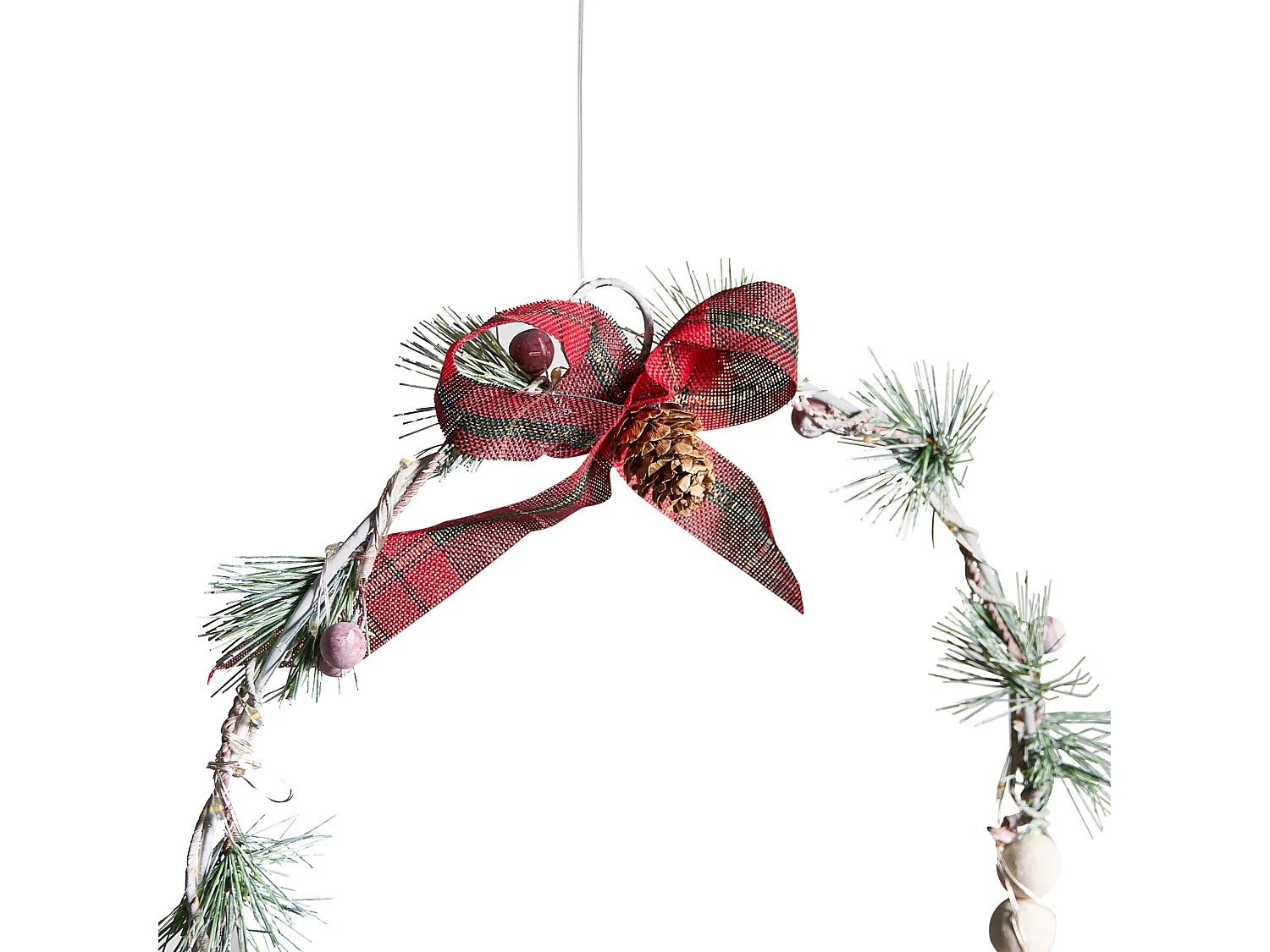 Lot de 3 décorations suspendues LED KEITELE Couronne 25/30/35 cm Blanc