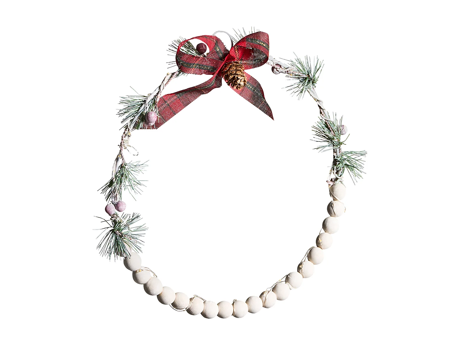 Lot de 3 décorations suspendues LED KEITELE Couronne 25/30/35 cm Blanc