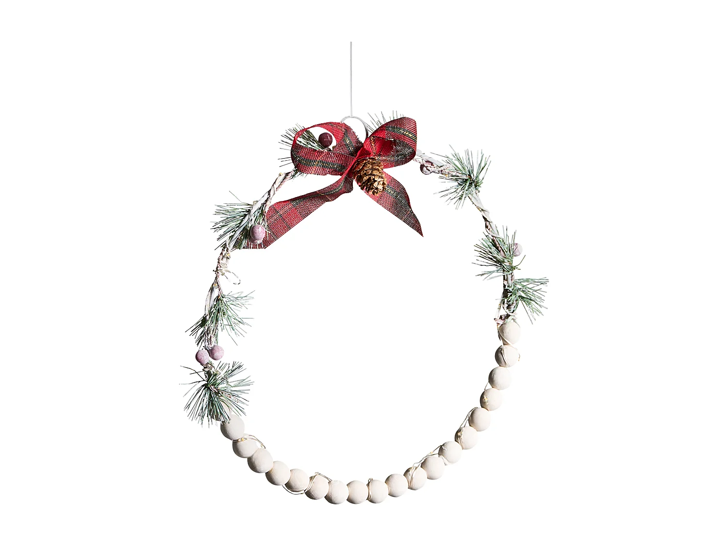 Lot de 3 décorations suspendues LED KEITELE Couronne 25/30/35 cm Blanc