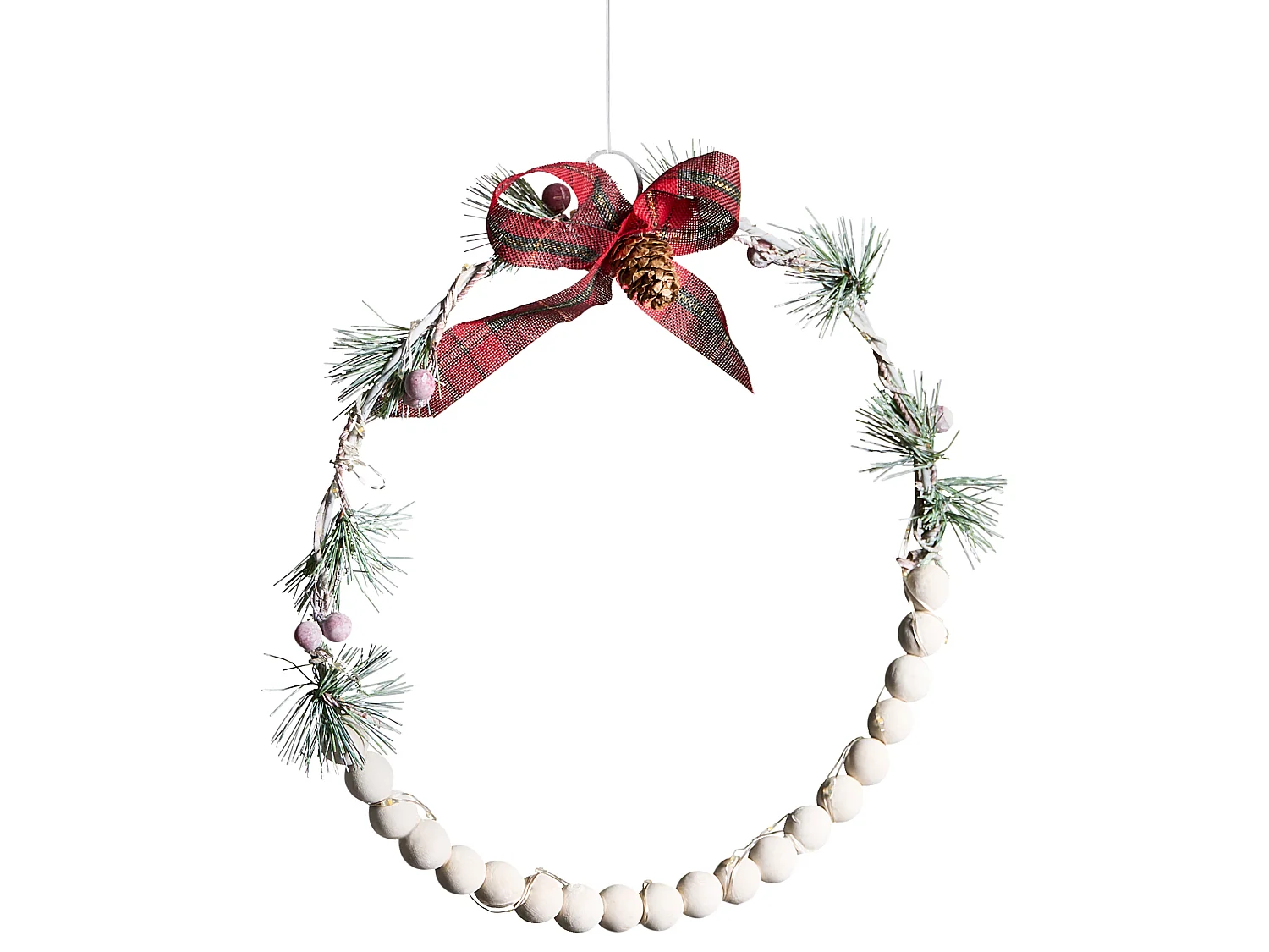 Lot de 3 décorations suspendues LED KEITELE 25/30/35 cm Couronne Blanc