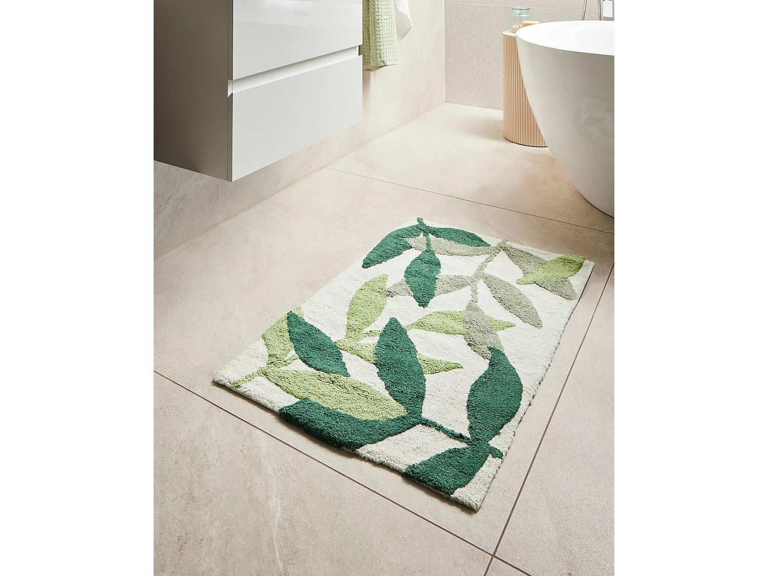 Tapis de bain ASAN Vert 60 x 90 cm Coton