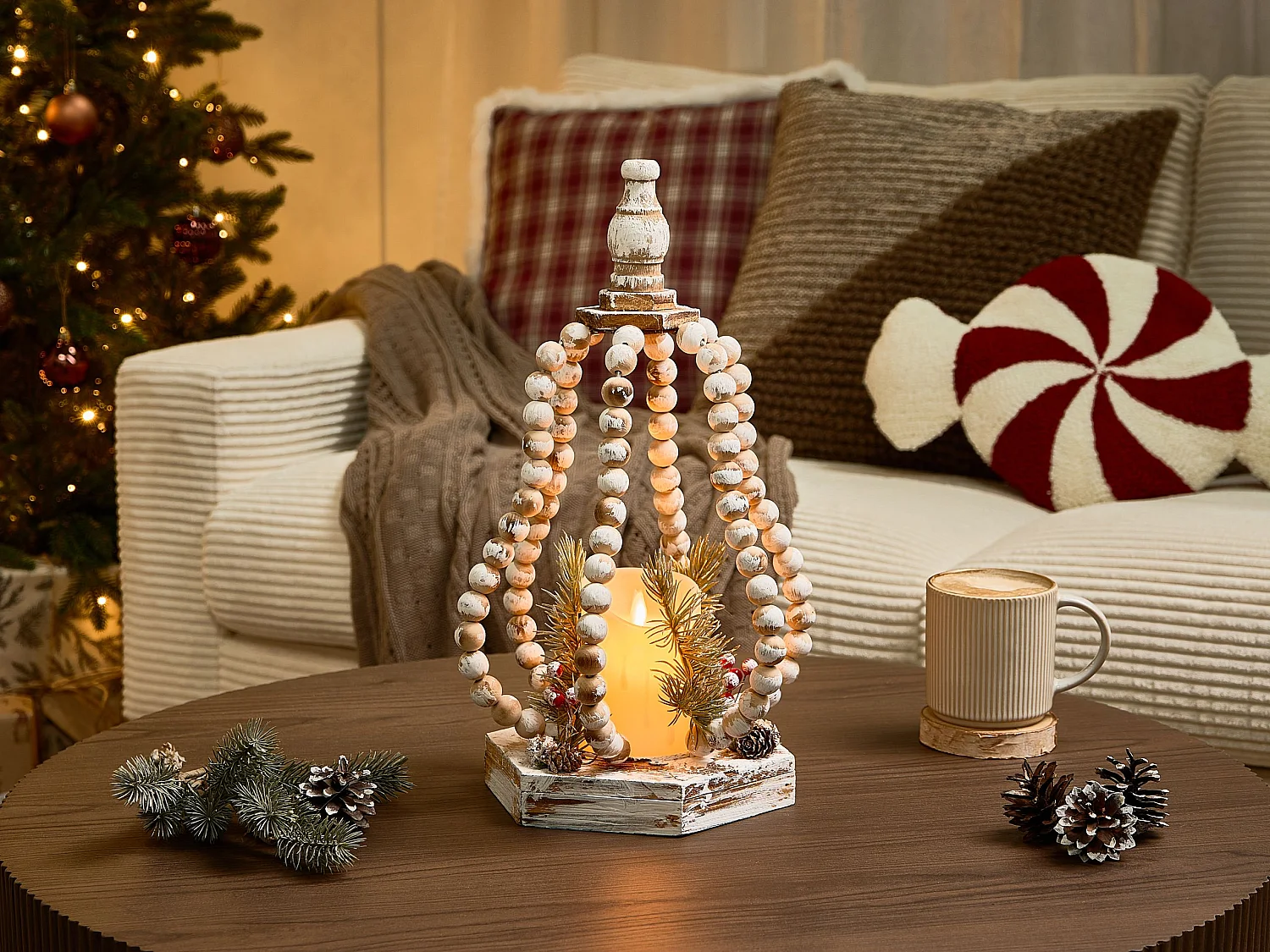 Décoration de Noël LED PETRUMA 40 cm Marron clair