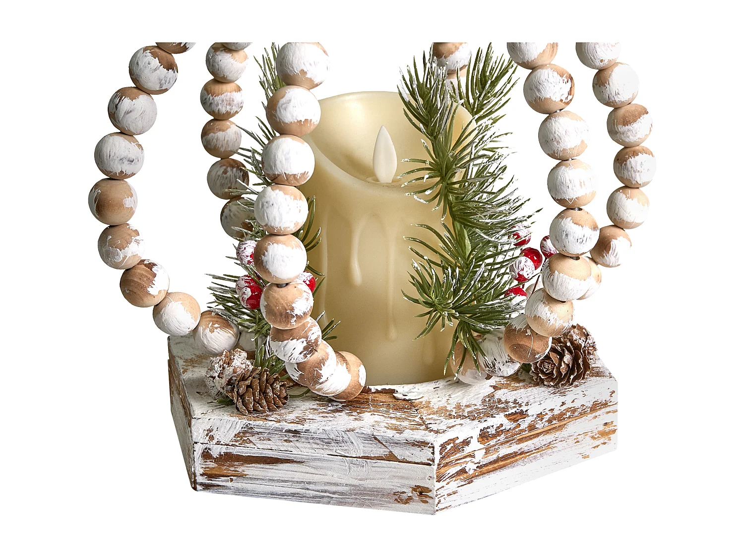 Décoration de Noël LED PETRUMA 40 cm Marron clair