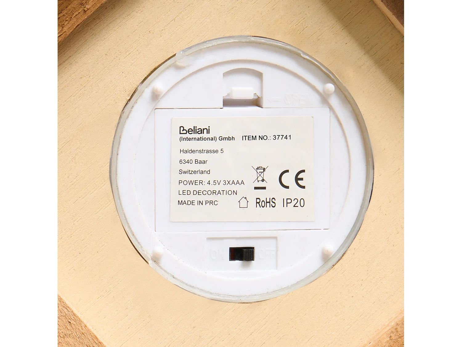 Décoration de Noël LED PETRUMA 40 cm Marron clair