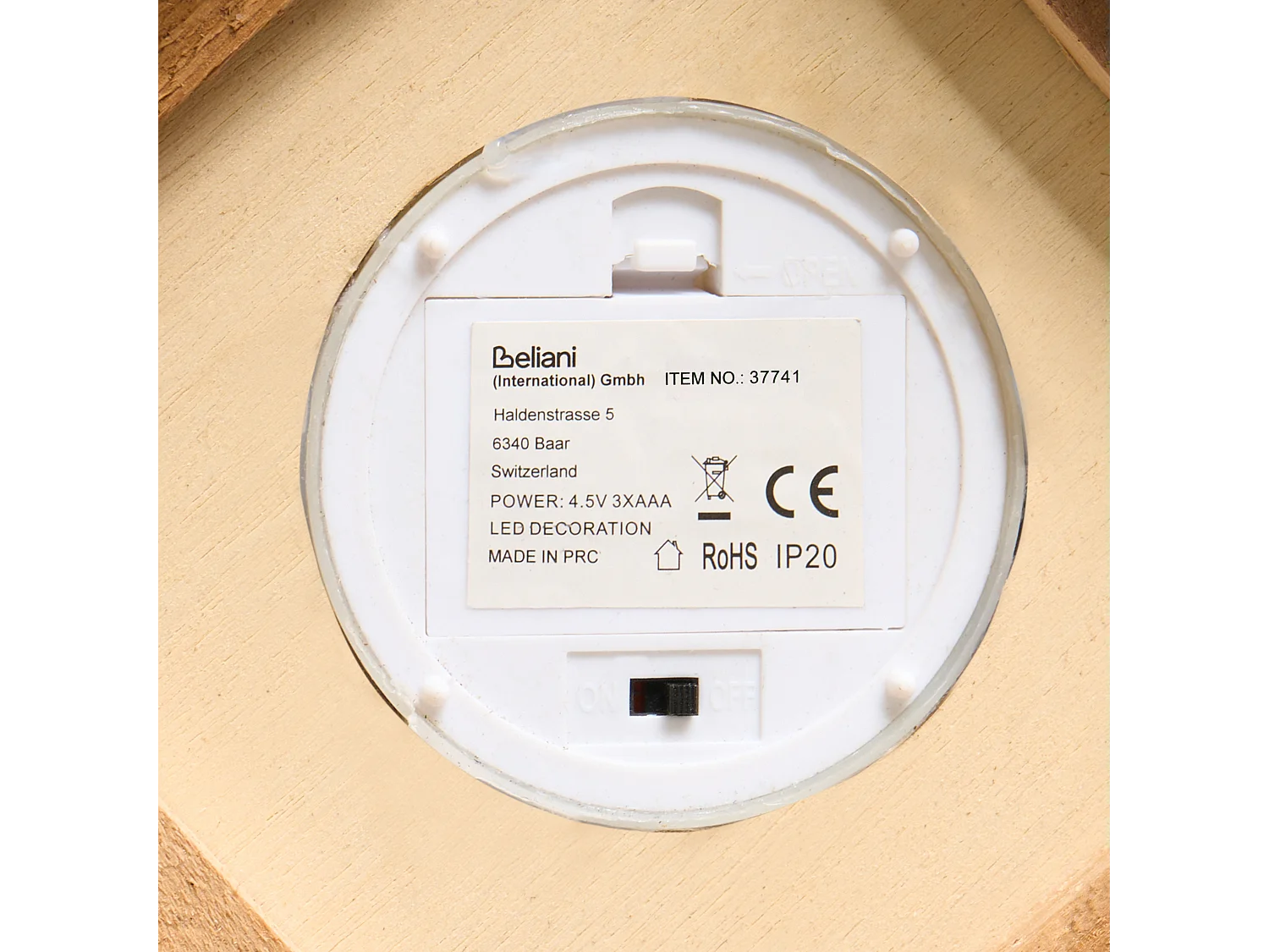 Décoration de Noël LED PETRUMA 40 cm Marron clair