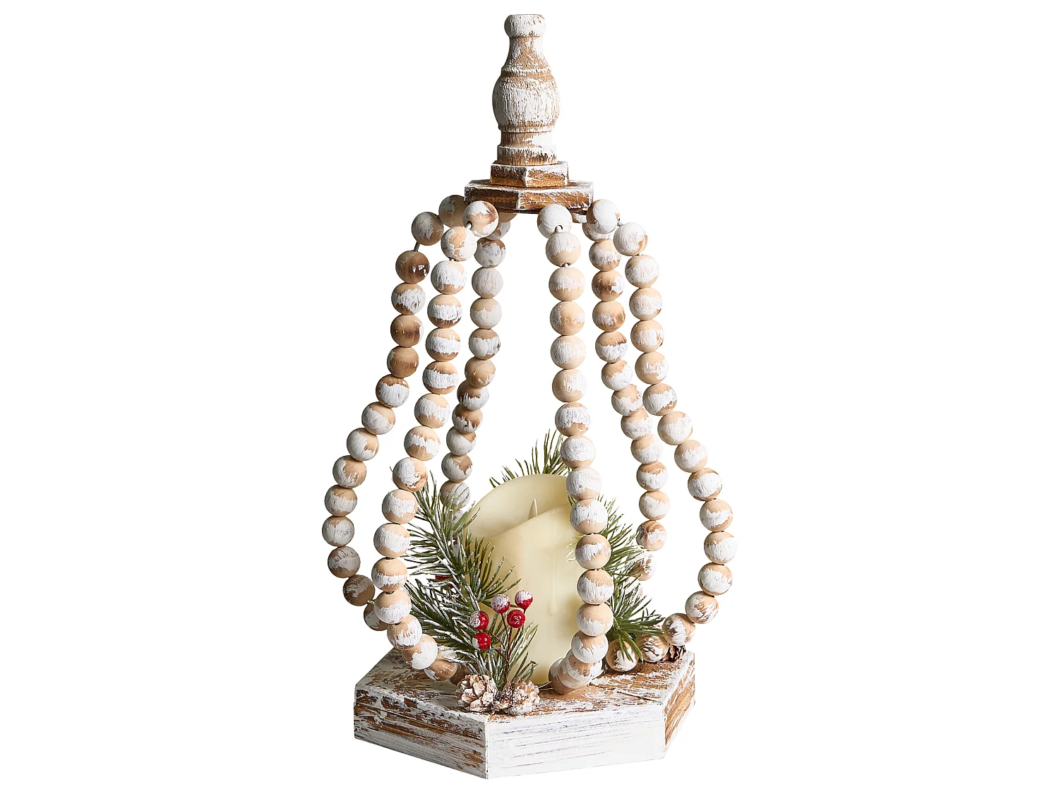 Décoration de Noël LED PETRUMA 40 cm Marron clair
