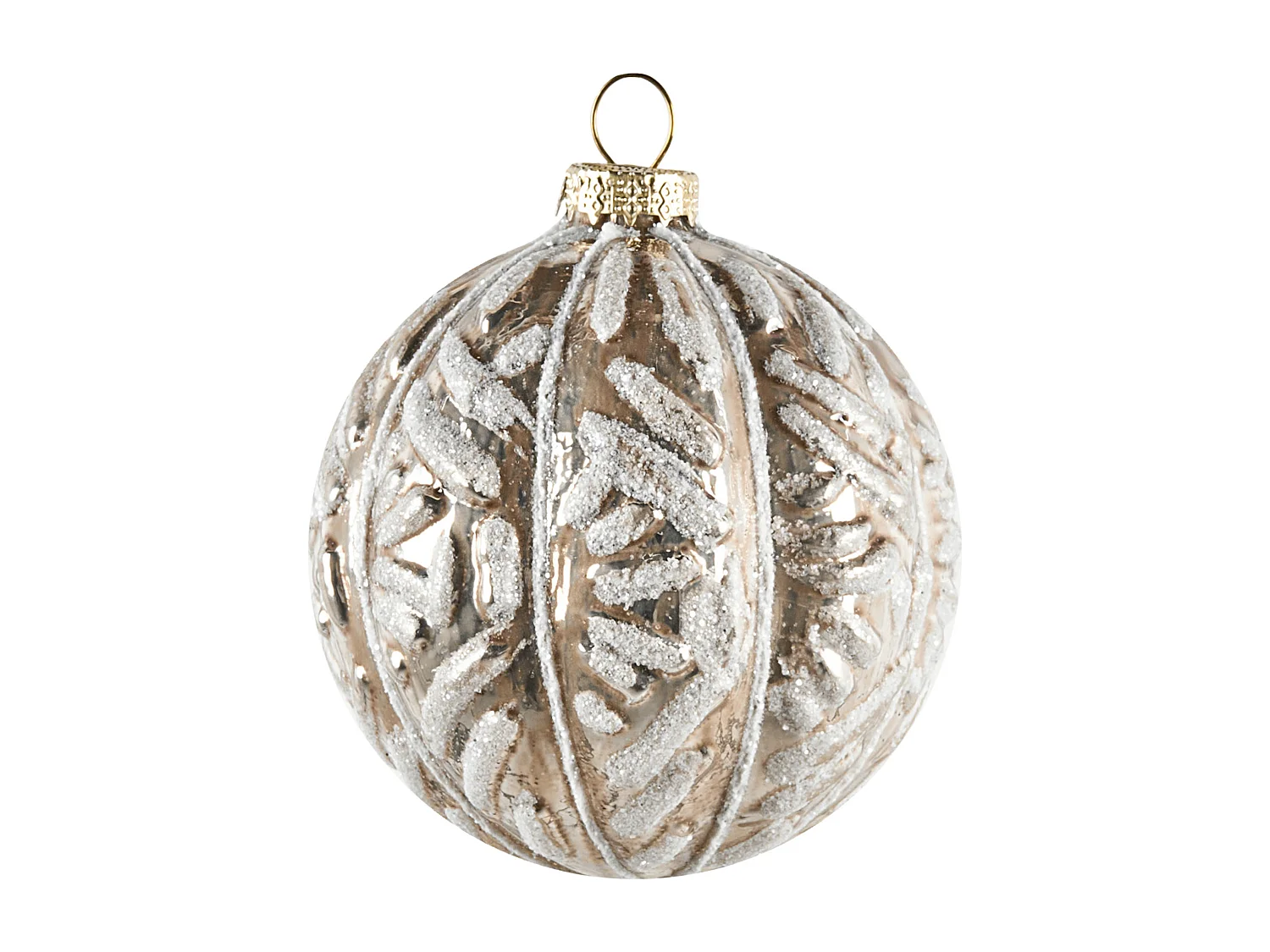 Lot de 24 boules WINTERLIGHT Verre Rose doré