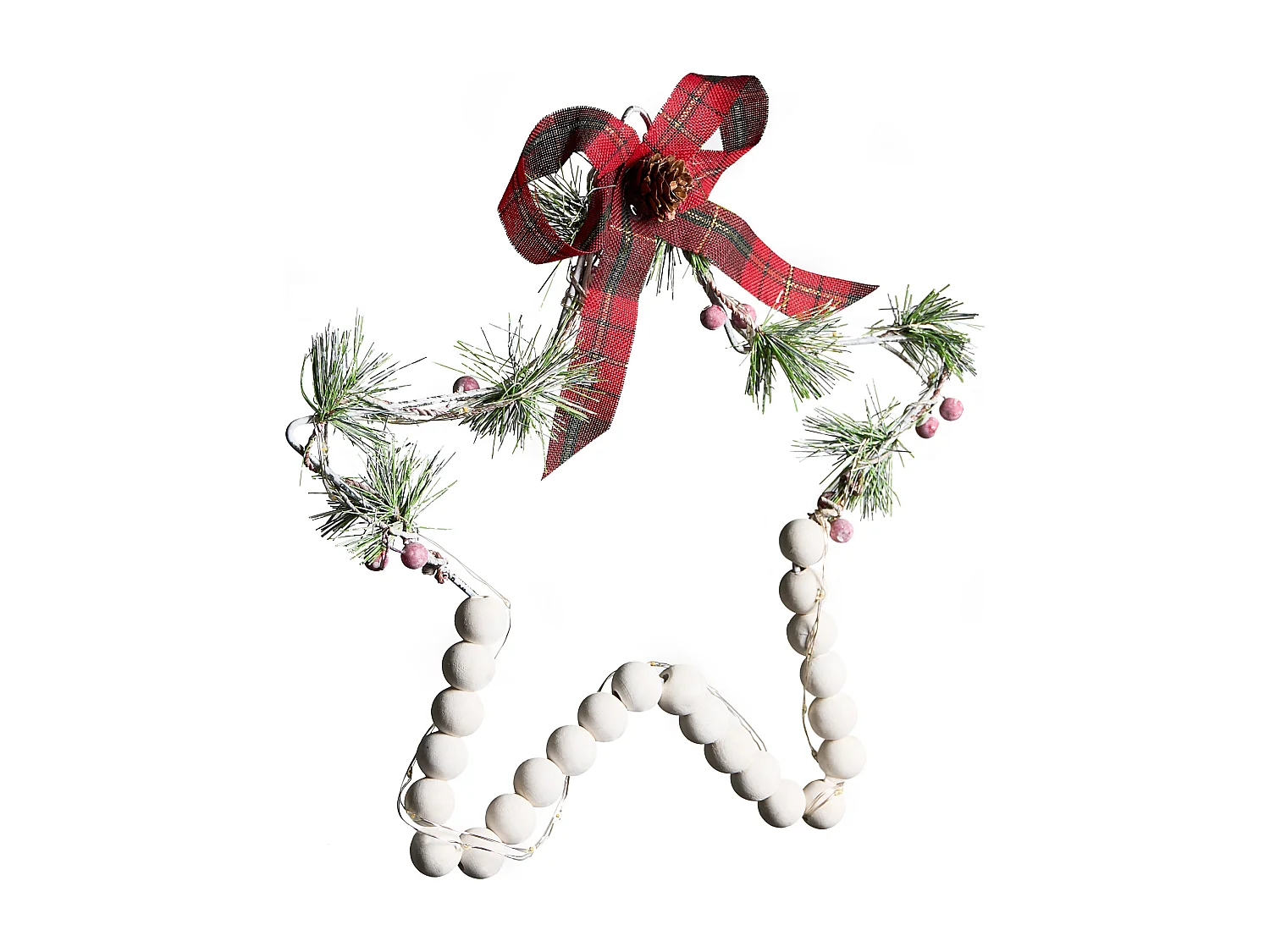 Lot de 3 décorations suspendues LED KALLAVESI Étoile 25/30/35 cm Blanc