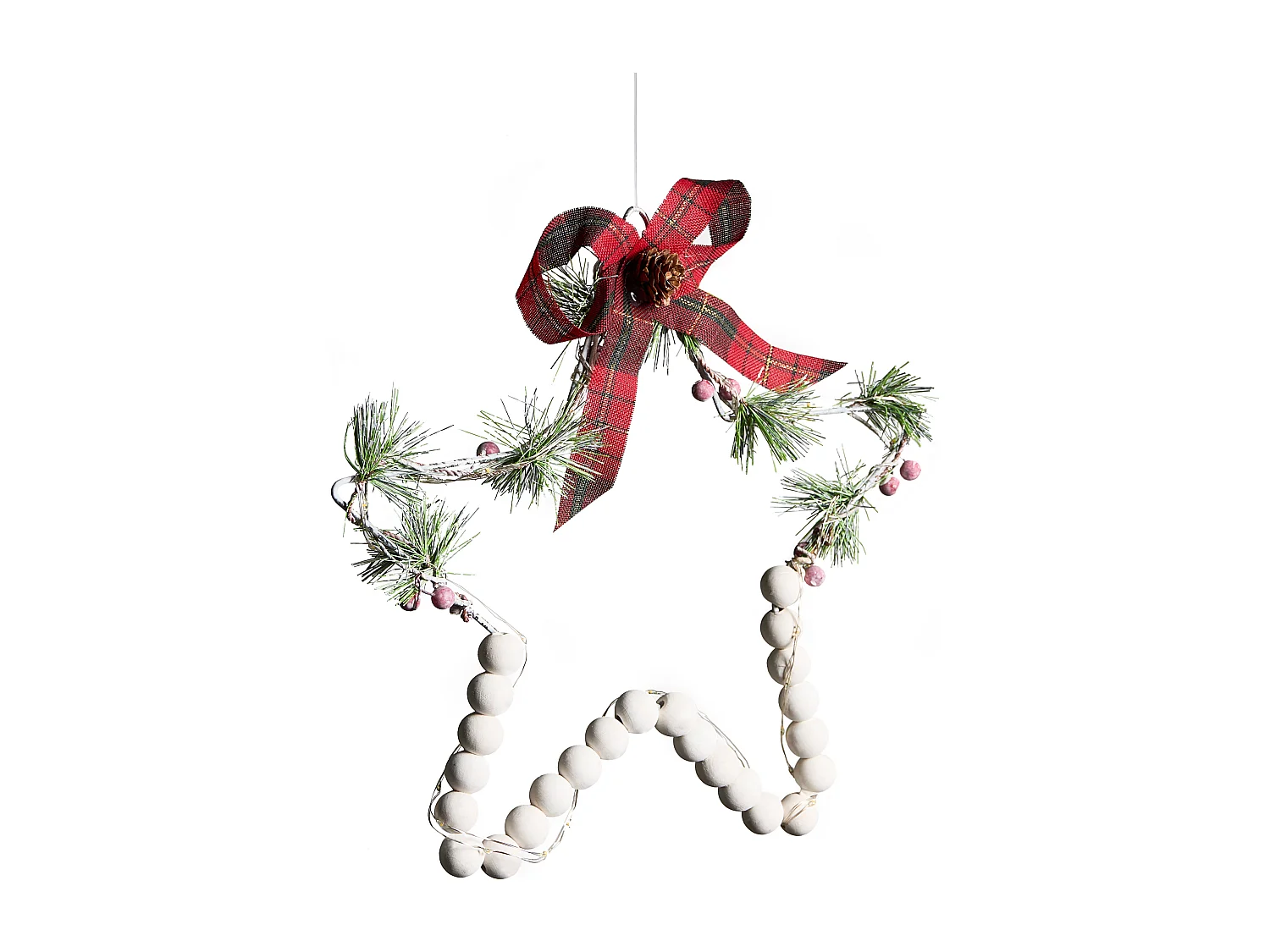 Lot de 3 décorations suspendues LED KALLAVESI Étoile 25/30/35 cm Blanc