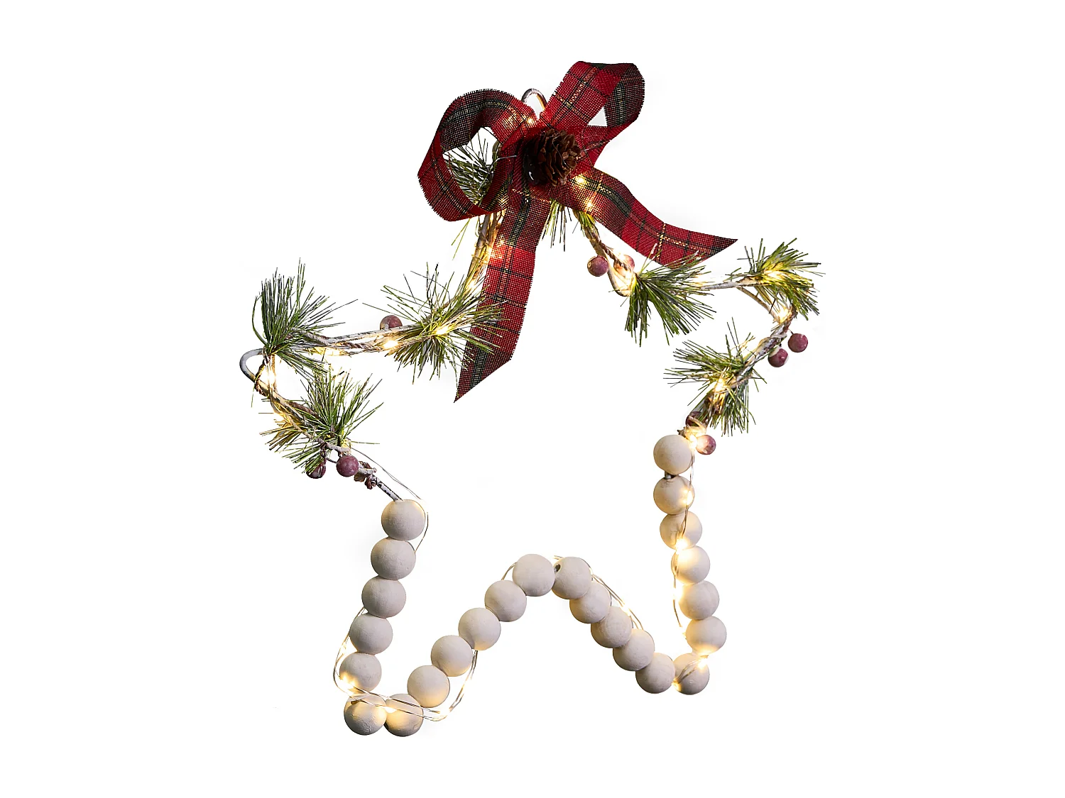 Lot de 3 décorations suspendues LED KALLAVESI Étoile 25/30/35 cm Blanc