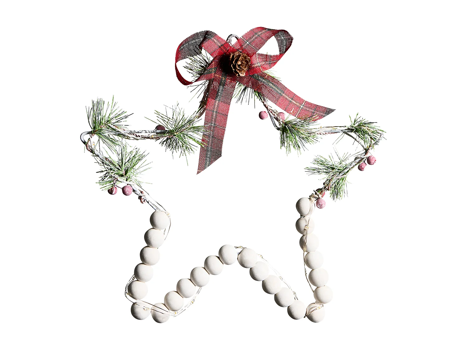 Lot de 3 décorations suspendues LED KALLAVESI Étoile 25/30/35 cm Blanc