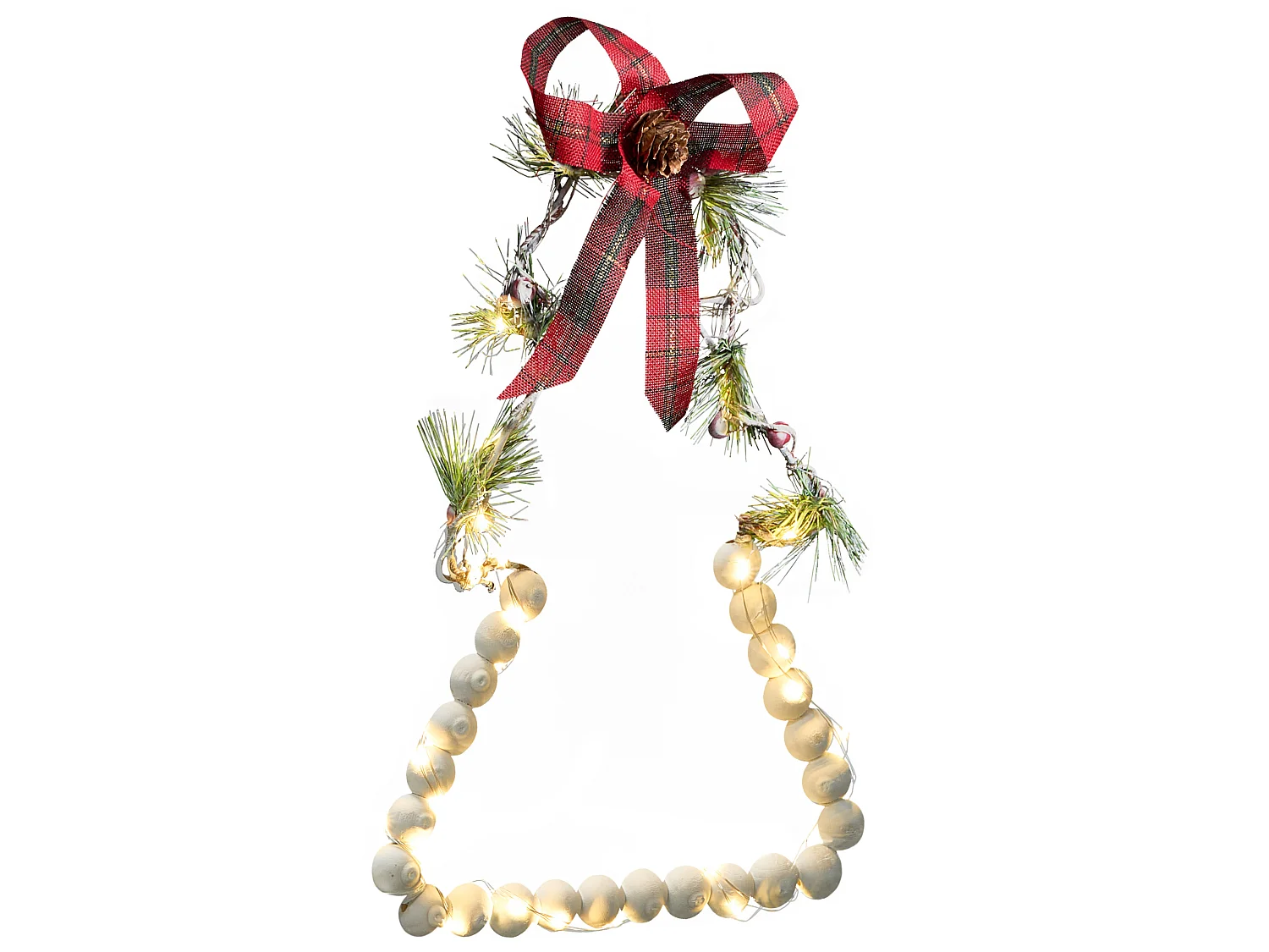 Lot de 3 décorations de Noël LED KYVESI 20/25/30 cm Arbre de Noël Blanc