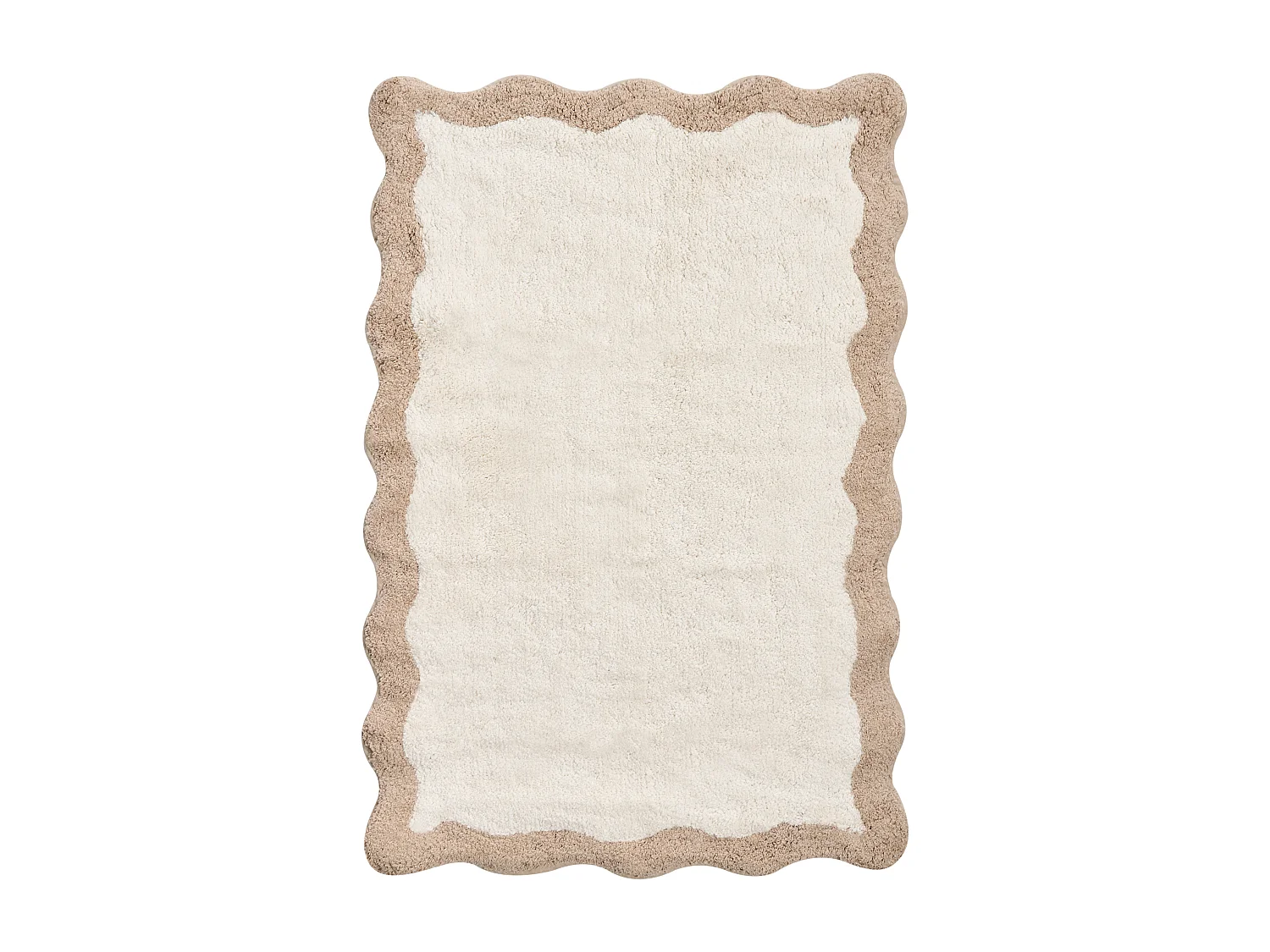 Tapis de bain NANGAL Marron/beige 60 x 90 cm Coton