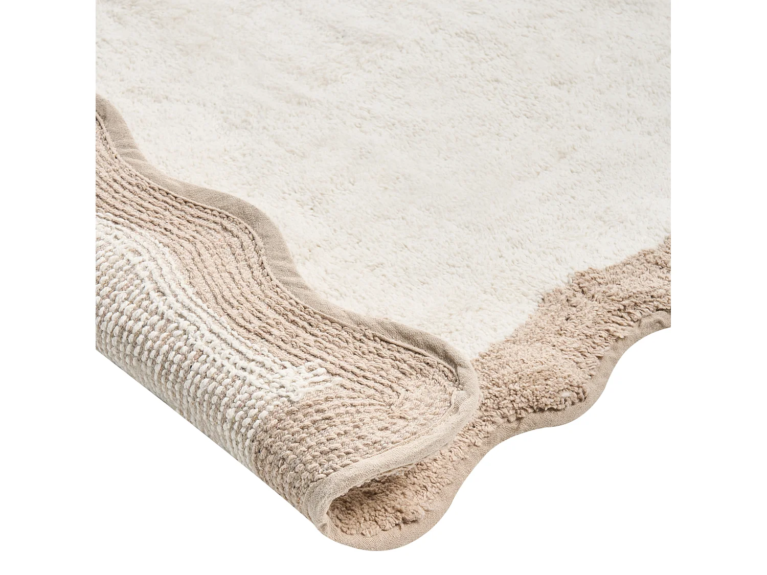 Tapis de bain NANGAL Marron/beige 60 x 90 cm Coton