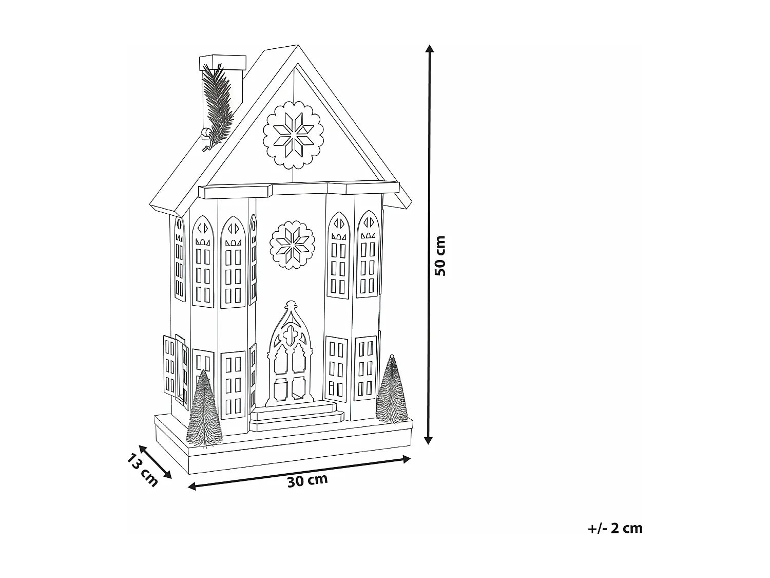Décoration de Noël LED UNARI Maison 50 cm Marron clair